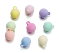 XHYXWN Lot de 50 Perles floquées de 15,5 x 20 mm, Perles d'espacement Rondes et colorées, pour la création de Bracelets, pendentifs et Porte-clés Faits Main