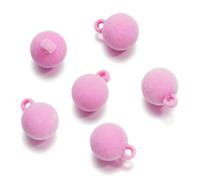 XHYXWN Lot de 50 Perles floquées de 15,5 x 20 mm, Perles d'espacement Rondes et colorées, pour la création de Bracelets, pendentifs et Porte-clés Faits Main