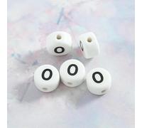 XHYXWN Lot de 50 Perles Rondes et Plates en céramique avec Lettres numériques de 10 mm pour Bracelets, Colliers et Porte-clés Faits Main