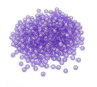 XHYXWN Lot de 500 Perles Lettres acryliques Transparentes colorées de 7 mm, Rondes et Plates, pour Bracelets, Colliers, Porte-clés et Accessoires de Bijoux