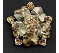 XHYXWN Lot de 6 Boutons en Strass en Cristal de 32 à 40 mm, Boutons en Diamant Cousus à la Main, Blanc, Noir, Or, pour Manteaux en Cuir, vêtements, Artisanat