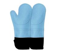 XHZMDWOU Gant Four Gant Cuisine Mitaines De Four en Silicone avec Doublure en Coton Épais Matelassé, Mitaines Douces for Micro-Ondes Gant Four Anti Chaleur(A,170g)