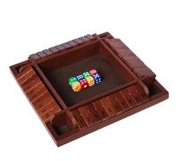 XIABYAYU Jeux en Bois Shut The Box, Jeu de Dés en Bois, Shut The Box 4 Joueurs avec 8 Dés, Jeux de Mathématiques pour Enfant, Jeu de Table pour Enfant et Adulte, Familles Fête (B)