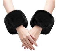 XIABYAYU Manchettes En Fausse Fourrure, Manchettes En Fourrure, Convient Pour Être Combiné Avec N'Importe Quel Vêtement Féminin En Hiver, Noir