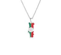 XIAFH Collier avec pendentif carte du Portugal et drapeau pour homme et femme en acier inoxydable réglable, taille unique, Acier inoxydable, Cristal