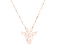 XIAFH Collier girafe pour femme en acier inoxydable creux origami simple petit animal collier chaîne bijoux cadeau, taille unique, Acier inoxydable, Cristal