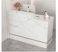 XIAGJAO Bureau de réception moderne avec tiroir verrouillable et étagères - Comptoir de vente au détail pour bureau de caisse/salon de beauté/hall