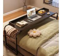 XIAGJAO Table De Lit avec roulettes, Table Roulante Réglable en Hauteur Et en Largeur Table Hauteur Réglable 65-95cm Bureau for Ordinateur Portable for étudier Travailler(Color:Noir)