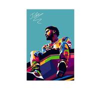 XIAGN Poster J. Cole (1) sur toile pour décoration de chambre à coucher, bureau, chambre, cadeau 20 x 30 cm