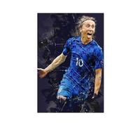 XIAGN Poster Luka Modric sur toile pour décoration de chambre à coucher, bureau, chambre, cadeau (50 x 75 cm)