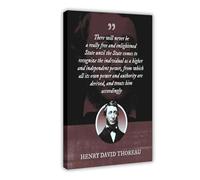 XIAGN Poster sur toile avec citations de Henry David Thoreau « There Will Never Be A Really Free » - Décoration pour chambre à coucher, bureau, chambre - Cadeau - 40 x 60 cm
