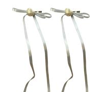 XIAHIOPT 1 pièce/2 pcs Long Ruban Pince à Cheveux Ruban Rose & Bowknot Forme Printemps Pince à Cheveux pour Fille Photographie Queue de Cheval Style Diadèmes
