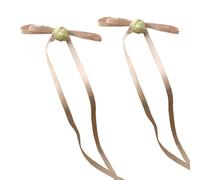 XIAHIOPT 1 pièce/2 pcs Long Ruban Pince à Cheveux Ruban Rose & Bowknot Forme Printemps Pince à Cheveux pour Fille Photographie Queue de Cheval Style Diadèmes