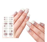 XIAHIOPT Lot de 16 longues bandes de vernis semi-durcies avec finition gel brillant doux pour débutantes, femmes et filles