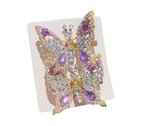 XIAHIOPT Lot de 2 épingles à cheveux mobiles en forme de papillon avec strass brillants en trois dimensions