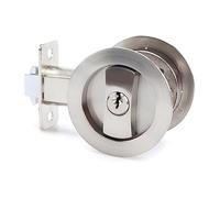 XIAHIOPT Serrure de porte ronde de poche intimité - Grande serrure pour portes de 35 mm à 55 mm d'épaisseur - Acier inoxydable - Argenté