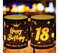 Xialvyu Lot de 12 photophores décoratifs pour 18 ans pour garçon et fille - Décoration de table Happy Birthday - Décoration d'ambiance - Cadeau d'anniversaire - Convient pour les bougies chauffe-plat