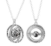 Xiamenzcx Collier de projection 100 langues « I Love You » - Pendentif boule d'astronomie étoilée avec veilleuse romantique - Cadeau idéal pour elle/lui, 1.5CM, 2.0CM, Métal, Pas de gemme