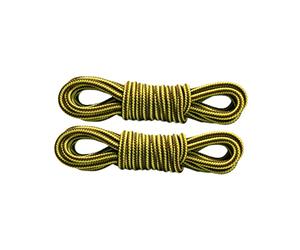 Xiang Ru Lacet Rond 1 Paire 100-120cm Lacets Bicolores Largeur de 4mm pour Chaussures de Travail Sport Botte Bottine #L Jaune Marron