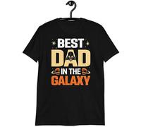 XiangGuFeiNiuWei Best Dad in The Galaxy Gift for Husband Dad Appreciation Father's Day O-Neck Unisex Short Sleeve T-Shirt Black XXL