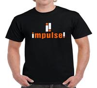 XiangGuFeiNiuWei Impulse Records Label Logo T-Shirt O-Neck Unisex Short Sleeve T-Shirt Black L
