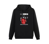 XiangGuFeiNiuWei Pretenders 80 Concert Retro Hoody Unisex Ptinted Hoodies Long Sleeve Men's Hooded with Pocket Black XXL