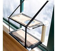 XianghuangTechnology Hamac de fenêtre pour chat - Lit pour chat - Double couche - Avec griffoir - 6 ventouses - Peut supporter jusqu'à 10 kg (double couche)