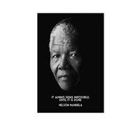 XIANGJIAO Nelson Mandela Affiche rétro avec citations de célébrités sur toile, décoration de chambre à coucher, paysage sportif, décoration de bureau, cadeau sans cadre : 30 x 45 cm