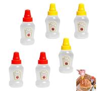 XIANGJIEU Lot de 6 Bouteilles de Sauce Mini Mini Bouteille de Ketchup à Tomate 25 ML Récipient De Vinaigrette À Sauce Portable pour Sauce au Miel