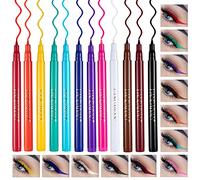 Xiangmall 12 Pièces Eyeliner Coloré Liquide Eye Liner Couleur Matte Waterproof Makeup Eyeliner Pen Imperméable Longue Tenue Maquillage Des Yeux Cadeau pour Femme (Color A)