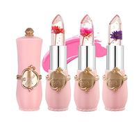 Xiangmall 3 Pièces Rouge à Lèvres Fleurs Transparent Jelly Lipstick Magique Change de Couleur Baume à Lèvres Longue Tenue Cadeau pour Femme Filles