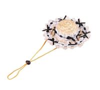 XIANGMLING Casquette Dentelle pour Animaux, Chapeau Paille réglable pour Petits Chiens et Chats, Chapeau Soleil Portable pour extérieur(Color3,M)