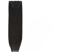 XIANGMLING Extensions capillaires synthétiques à clips, 24 pouces, brunes et blondes, postiche lisse, extrémités épaisses, mélange naturel, 4 pièces, for femmes(Color14)