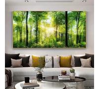 XIANGPEIFBH Affiche sur toile, art mural moderne, forêt sous le soleil du matin, peinture murale créative, grande taille 75x155cm/30x61in Sans cadre