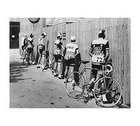 XIANGPEIFBH Affiche Vintage Noir et Blanc Vélo Cycliste Impression Toile Peintures Rue Mur Art Photos pour Salon Décor 60x80cm (24x31 pouces) Sans Cadre