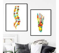 XIANGPEIFBH Aquarelle os du Pied Affiche Anatomie Colonne vertébrale Affiche et Impression Toile Peinture HD Art Mural pour Chambre décor à la Maison 40x50cmx2pcs sans Cadre