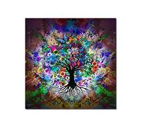 XIANGPEIFBH Arbre de vie par Gustav Klimt Scandinavian Landscape Wall Art Canvas Poster and Prints Abstract Picture Living Room Decor 70x70cm (28x28in) Avec Cadre