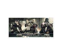 XIANGPEIFBH Art abstrait animalier peinture fumer singe et chien toile peinture imprimer affiches et impressions décor à la maison peinture 70x140cm (28''x55') sans cadre