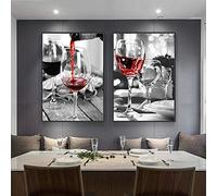 XIANGPEIFBH Art Impression Affiches décoration Murale Raisins vin Photos pour Restaurant Photos Toile peintures Salon décor à la Maison 50x70cmx2pcs sans Cadre