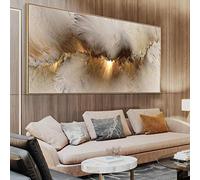 XIANGPEIFBH Art mural moderne abstrait nuage doré affiches et impressions toile peinture impression pour salon décor à la maison 70x140cm(28''x55') cadre intérieur