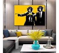 XIANGPEIFBH Art Mural Singes drôles avec des peintures sur Toile de Banane sur Le Mur Affiches et Impressions Graffiti Art Animaux Décor de Chambre d'enfants 40x60cm (16 "x24) sans Cadre