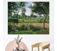 XIANGPEIFBH Camille Pissarro《Effet de la lumière du soleil du matin, Eragny》Peinture sur toile Œuvre d'art célèbre Décoration murale Décoration de la maison 30x40cm (12x16in) Sans cadre