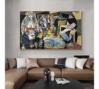 XIANGPEIFBH Célèbre Peinture Femmes d'Alger Par Picasso Toile Peinture Abstraite Affiche Imprimer Mur Art Photo pour Salon Décor 80x120cm (32x47inch) Cadre Intérieur