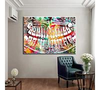 XIANGPEIFBH Coloré Dent Rire Dentaire Art Dentiste Toile Peinture Art Moderne Mur Photo Imprime Éducation Médicale Bureau Décor À La Maison 60x85cm (24x33inch) Sans Cadre