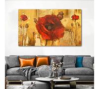 XIANGPEIFBH Fleur rouge Paysage Peinture Toile Affiches Et Gravures Décor À La Maison Coquelicots Mur Photos pour Soaf Art Abstrait Plante 80x120cm (32x47inch) Sans Cadre