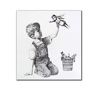 XIANGPEIFBH Game Changer Banksy Art Toile Peinture Infirmières en tant que super-héros Affiches Imprime des images d'art mural pour le salon Décoration murale 60x60cm (24x24in) Cadre intérieur