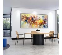 XIANGPEIFBH Grande Peinture Abstraite Art Coloré Bloom Fleur Affiche Toile Peinture Pour Salon Mur Art Photo Décor À La Maison 60x120cm(24''x47'') Cadre Noir