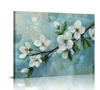 XIANGPEIFBH Grande toile florale blanche moderne, décoration murale idéale pour un salon, une chambre à coucher ou une maison (50x70cm/cadre intérieur)