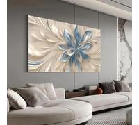XIANGPEIFBH Grande toile florale bleue et blanche - Décoration murale moderne et minimaliste de style nordique pour salon ou chambre, affiche et impressions Cadre interne 45x90cm(18x35inch)