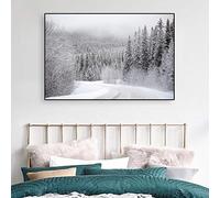 XIANGPEIFBH Hiver Neige Montagne forêt Paysage Pays des Merveilles Toile Art Peinture Mur Photo pour Salon décor à la Maison Affiche 20x25 cm (8 "x10) sans Cadre
